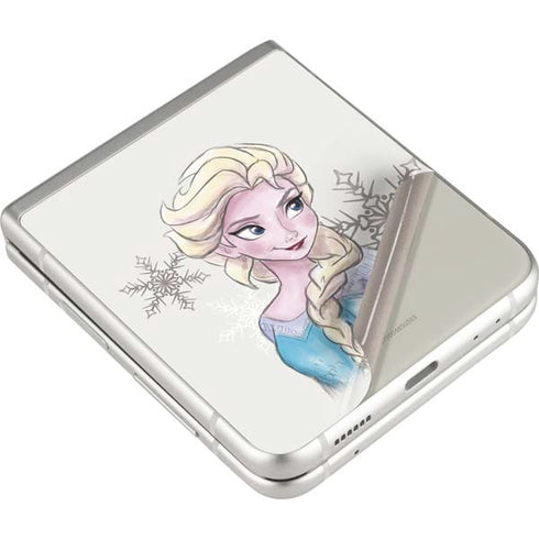 Disney Frozen Elsa Snowflakes Art Galaxy Z Flip3 5G Skin